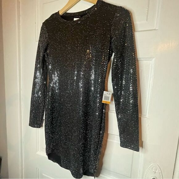 Juniors Disco Ball Dress in Gunmetal - Picture 8 of 14